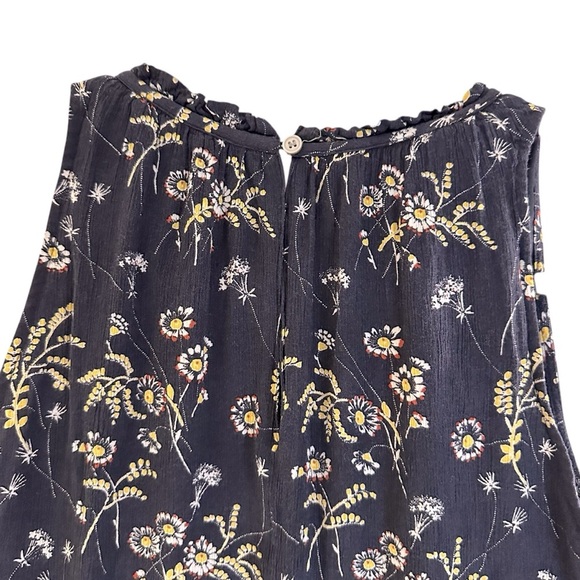 LOFT navy floral sleeveless romper jumpsuit with tie neck Size M - Picture 9 of 12